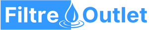 Filtre Outlet logo with a blue water droplet on a blue background